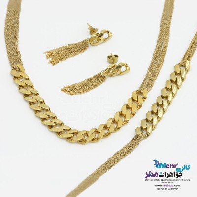 سرویس طلا - گردنبند و گوشواره و دستبند - طرح کارتیه
