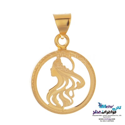آویز طلا - طرح نیمرخ