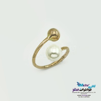 انگشتر طلا - طرح مروارید نشان