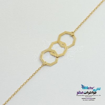 دستبند طلا  - طرح هندسی