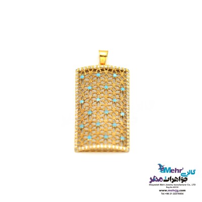 آویز طلا - طرح گل شش پر