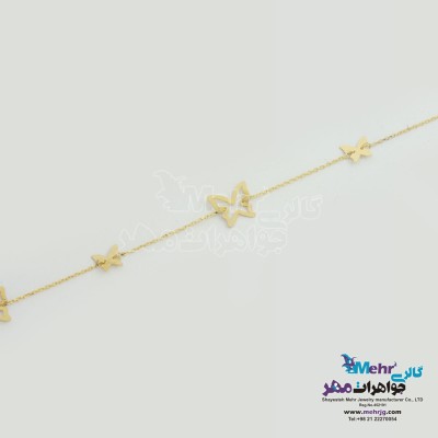 دستبند طلا - طرح پروانه