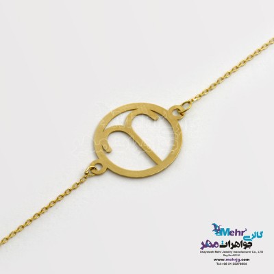 دستبند طلا - طرح ماه تولد فروردین