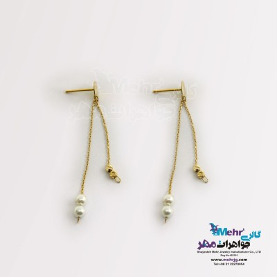 گوشواره طلا - طرح مروارید نشان