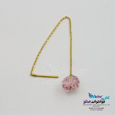 گوشواره طلا - طرح سوارسکی گل