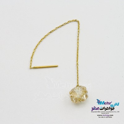 گوشواره طلا - سنگ سواروسکی گل