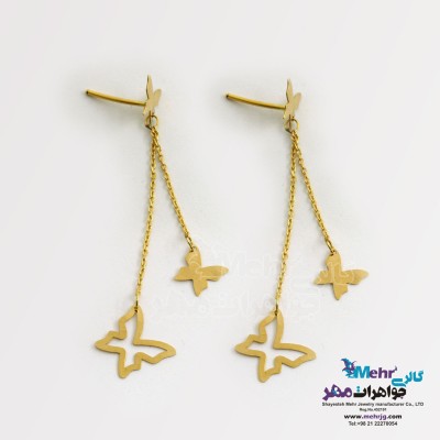 گوشواره طلا - طرح پروانه