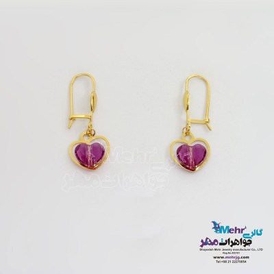گوشواره طلا - سنگ سواروسکی قلب