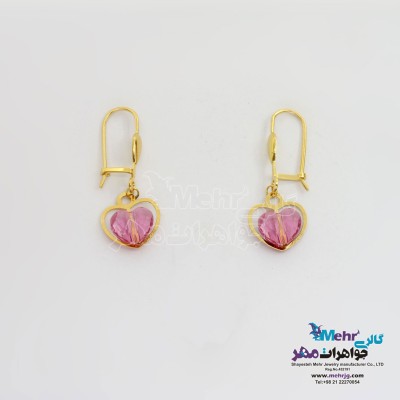 گوشواره طلا - سنگ سواروسکی قلب