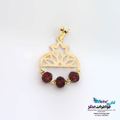آویز طلا - طرح انار و شمسه