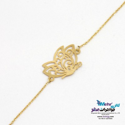 دستبند طلا - طرح پروانه