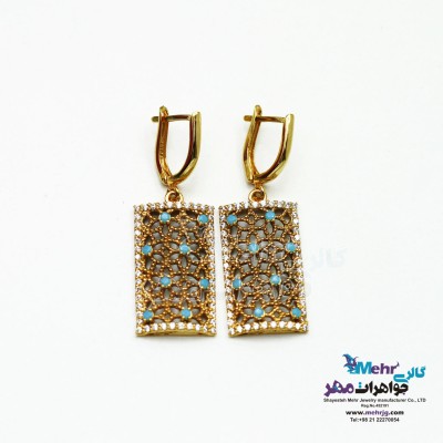 گوشواره طلا - طرح گل شش پر