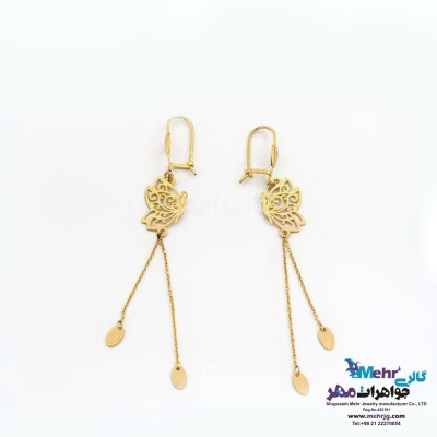 گوشواره طلا - طرح پروانه