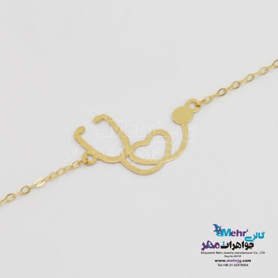 دستبند طلا - طرح گوشی پزشکی