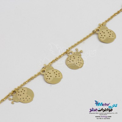 دستبند طلا - طرح کفشدوزک