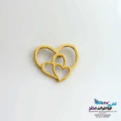 آویز طلا - طرح قلب تو در تو