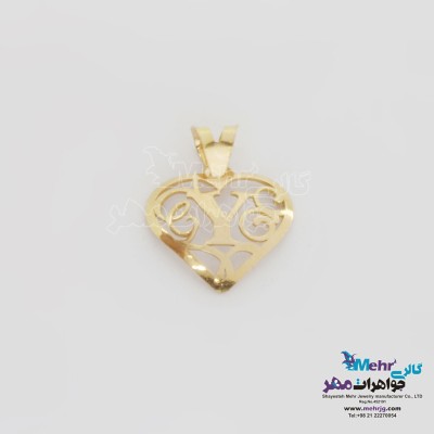 آویز طلا - طرح حروف الفبای لاتین
