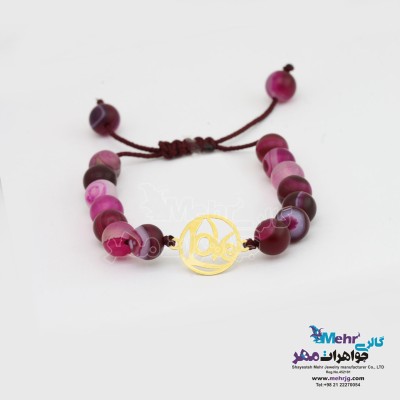 دستبند طلا و مهره - طرح LOVE