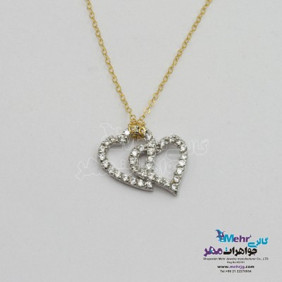 گردنبند طلا - طرح دو قلب