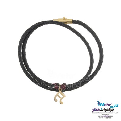 دستبند طلا و چرم - طرح نت موسیقی