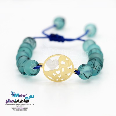 دستبند طلا و سنگ - طرح قلب