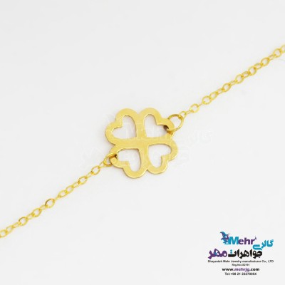 دستبند طلا - طرح شبدر چهار برگ