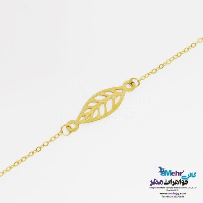 دستبند طلا - طرح برگ