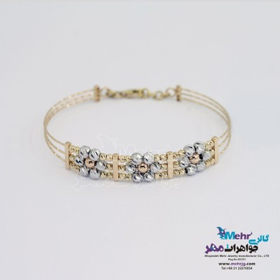 دستبند النگویی طلا - طرح گوی تراش