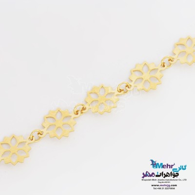 دستبند طلا - طرح گل 6 پر