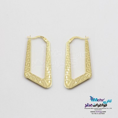 گوشواره حلقه ای طلا - طرح ورساچه