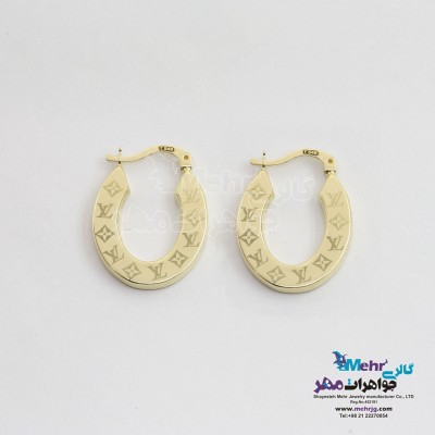 گوشواره حلقه ای طلا - طرح لویی ویتون