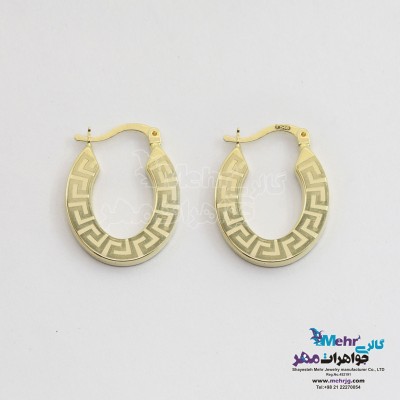 گوشواره حلقه ای طلا - طرح ورساچه