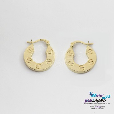 گوشواره حلقه ای طلا - طرح کارتیه