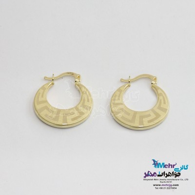 گوشواره حلقه ای طلا - طرح ورساچه