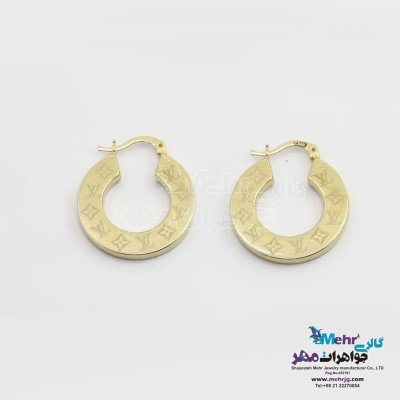 گوشواره حلقه ای طلا - طرح لویی ویتون