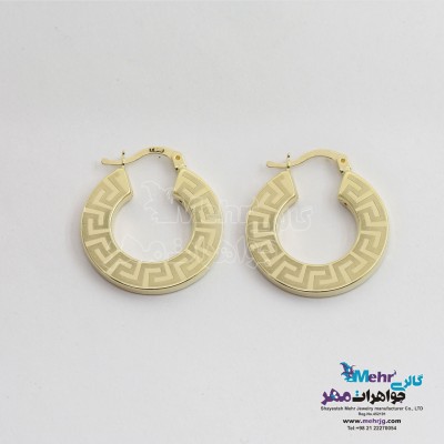 گوشواره حلقه ای طلا - طرح ورساچه