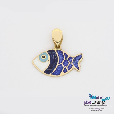 آویز طلا - طرح ماهی و چشم نظر