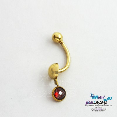 پیرسینگ طلا - طرح سنگ رنگی