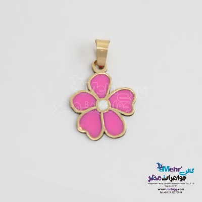 آویز طلا - طرح گل پنج پر