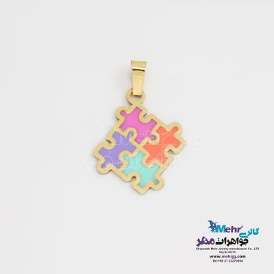 آویز طلا - طرح پازل