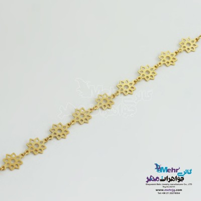 دستبند طلا - طرح گل هشت پر
