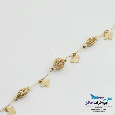 دستبند طلا - طرح پروانه