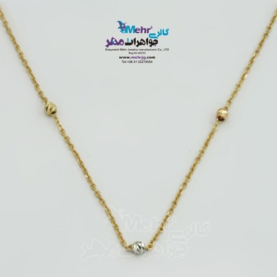 گردنبند طلا - طرح گوی تراش