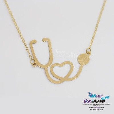 گردنبند طلا - طرح گوشی پزشکی