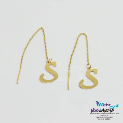 گوشواره طلا - طرح حروف لاتین