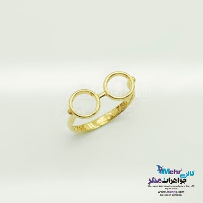انگشتر طلا - طرح عینک