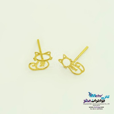 گوشواره طلا - طرح گربه