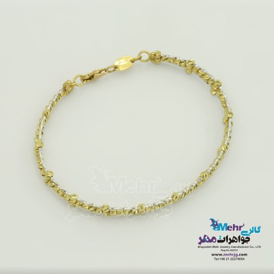 دستبند النگویی طلا - طرح گوی تراش