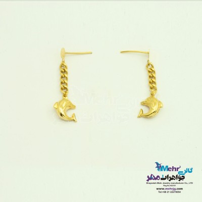 گوشواره طلا - طرح دلفین