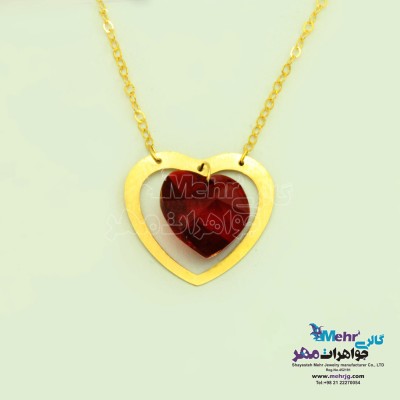 گردنبند طلا - سنگ سواروسکی قلب